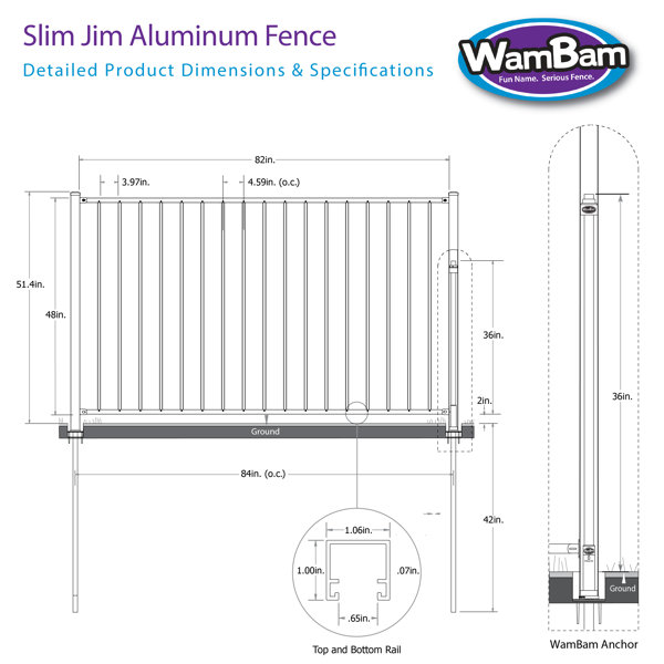 Wam Bam NoDig Fence 4 ft. H x 7 ft. W Slim Jim Fence Panel & Reviews